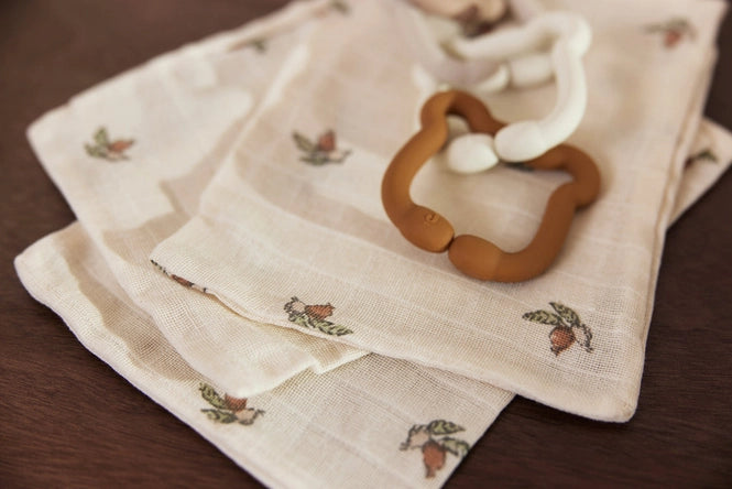 Gant de Toilette Gaze de Coton - Rosehip - par 3