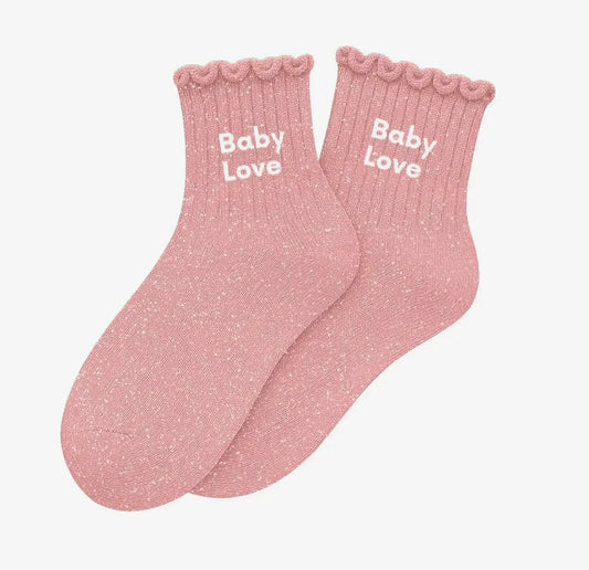 Chaussettes enfants à paillettes - Baby Love rose