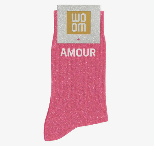 Chaussettes à paillettes - Amour Rose Bubble