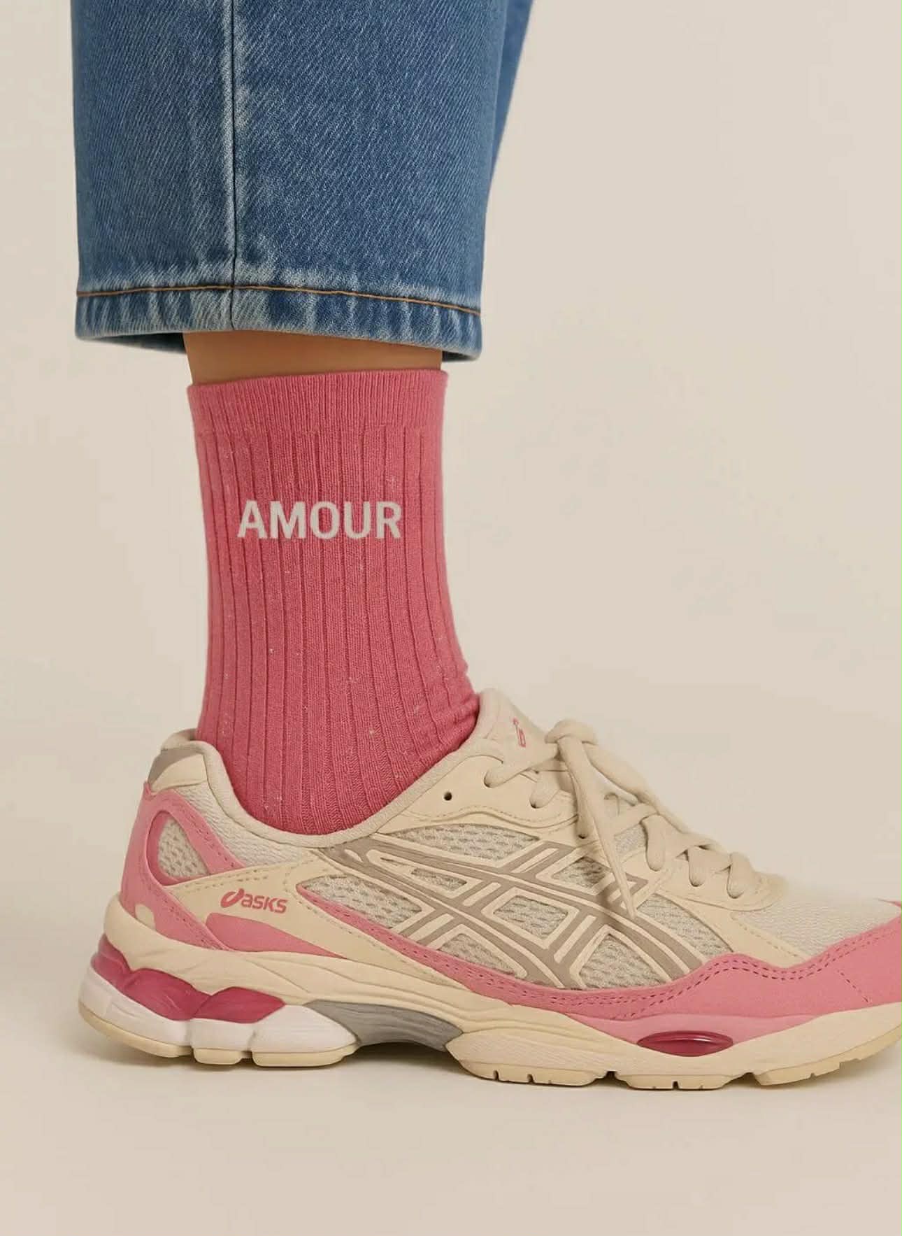Chaussettes à paillettes - Amour Rose Bubble
