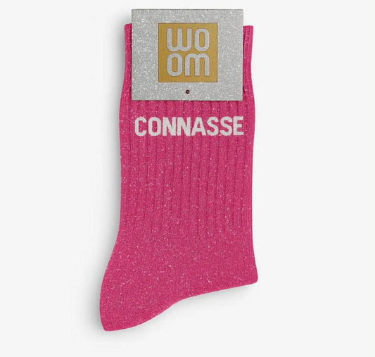 Chaussettes à paillettes - Connasse rose Fushia