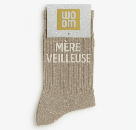 Chaussettes à paillettes - Mère veilleuse Beige
