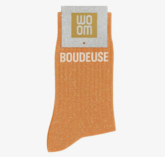 Chaussettes à paillettes - Boudeuse Abricot