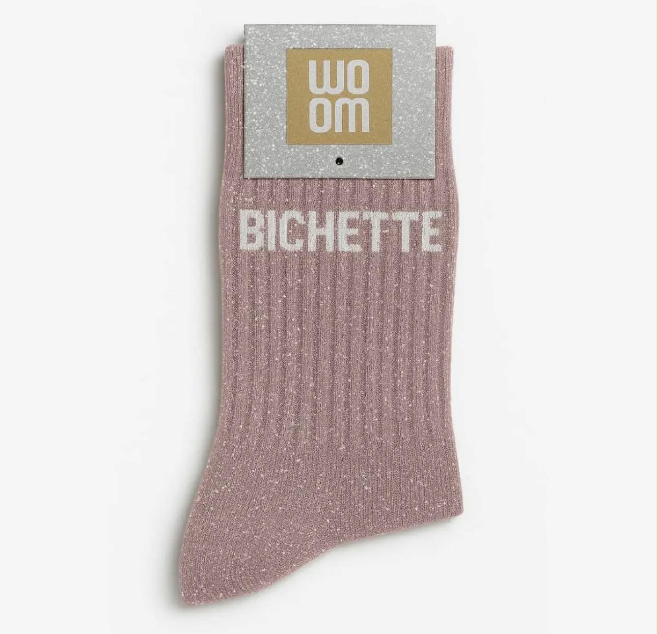 Chaussettes à paillettes - Bichette rose gold