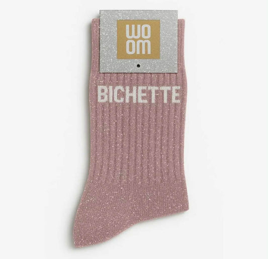 Chaussettes à paillettes - Bichette rose gold
