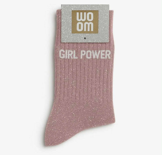 Chaussettes à paillettes - Girl Power rose gold