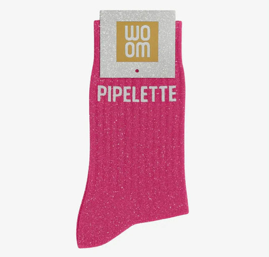Chaussettes à paillettes - Pipelette Fushia