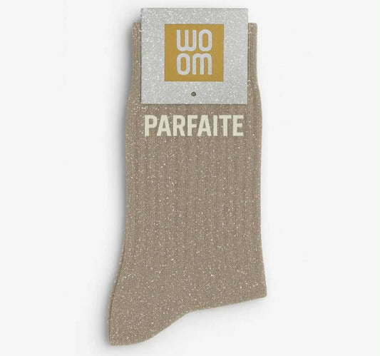 Chaussettes à paillettes - parfaite beige
