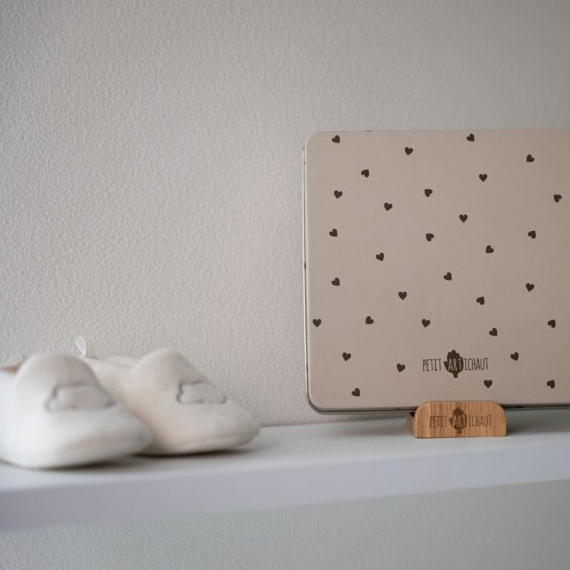 Boîte à empreintes Baby Box Carrée Jolis Cœurs