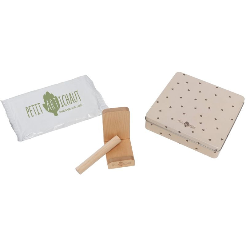 Boîte à empreintes Baby Box Carrée Jolis Cœurs