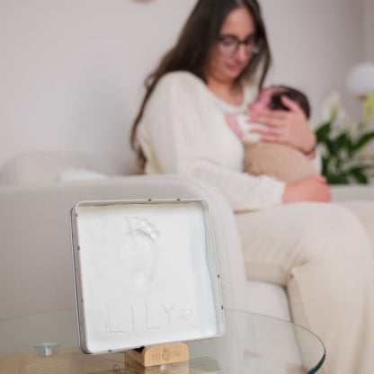Boîte à empreintes Baby Box Carrée Jolis Cœurs