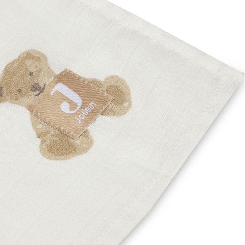 Lange Gaze de Coton 115x115cm - Teddy bear - 2 Unités
