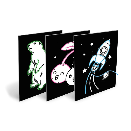 KIDYNEON - Kit pour décoration murale lumineuse pack