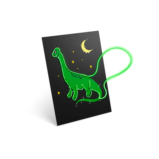 KIDYNEON - Kit pour décoration murale lumineuse dinosaures