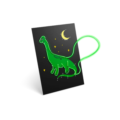 KIDYNEON - Kit pour décoration murale lumineuse dinosaures