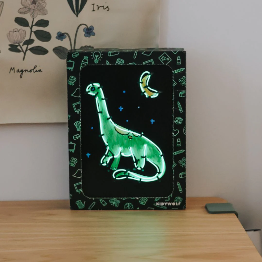 KIDYNEON - Kit pour décoration murale lumineuse dinosaures