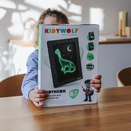 KIDYNEON - Kit pour décoration murale lumineuse dinosaures