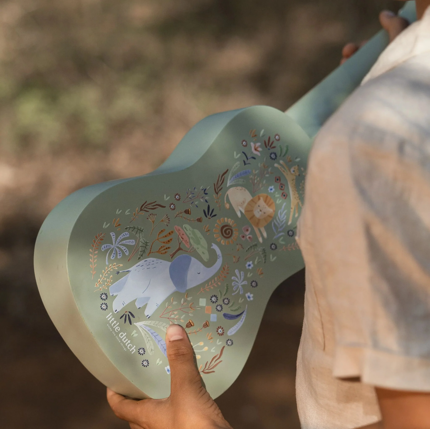 Guitare Verte en bois - Safari Friends