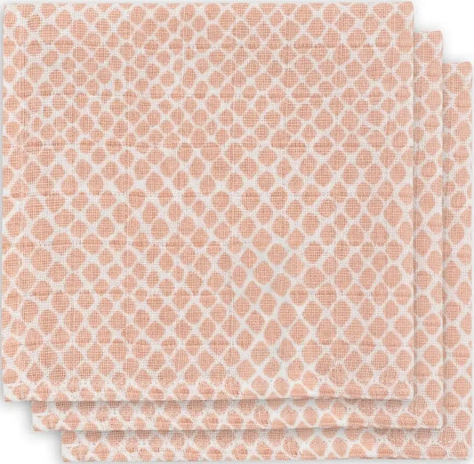 Serviette Gaze de Coton 31x31cm -Snake pale pink - par 3