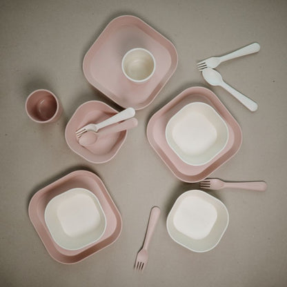 Lot de 2 bols carrés blush