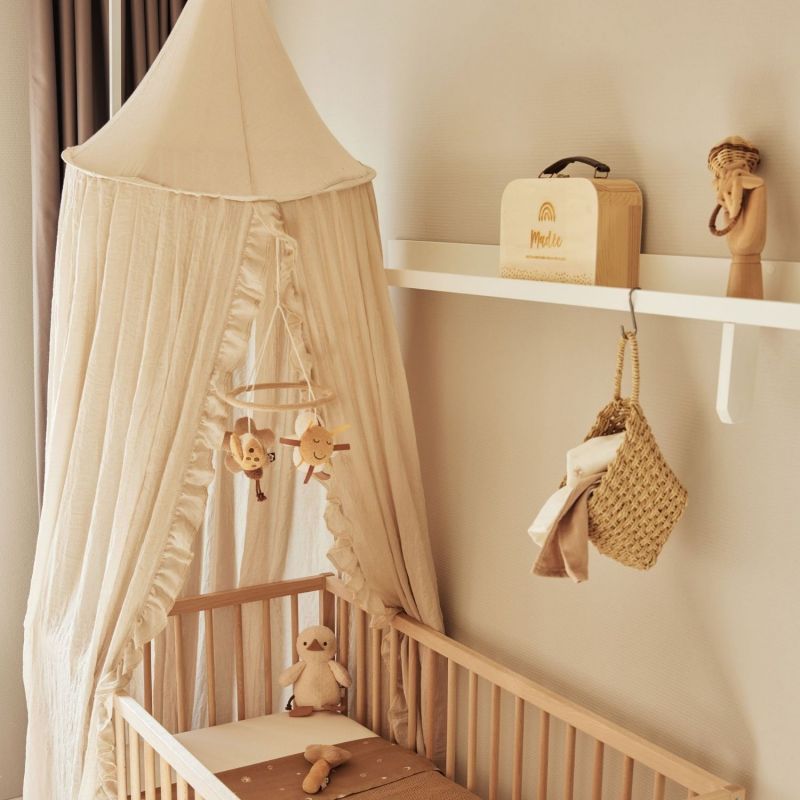 Ciel de lit vintage ruffle Nougat 245 cm