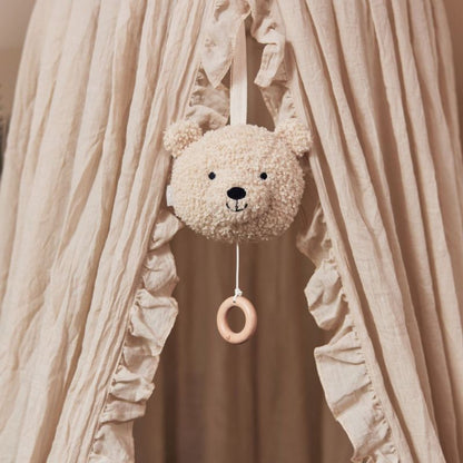 Ciel de lit vintage ruffle Nougat 245 cm