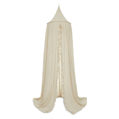 Ciel de lit vintage ruffle Nougat 245 cm