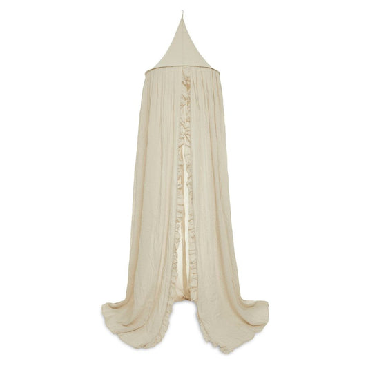 Ciel de lit vintage ruffle Nougat 245 cm