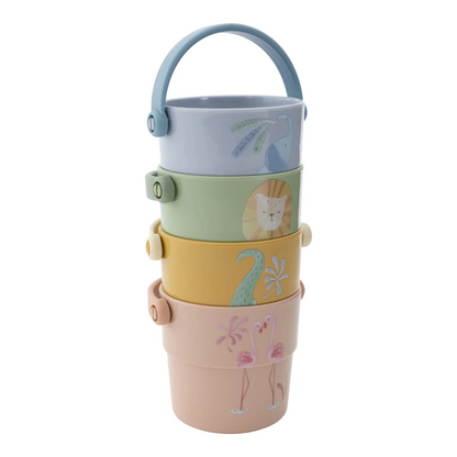 Lot de 4 gobelets de bain - Safari Friends