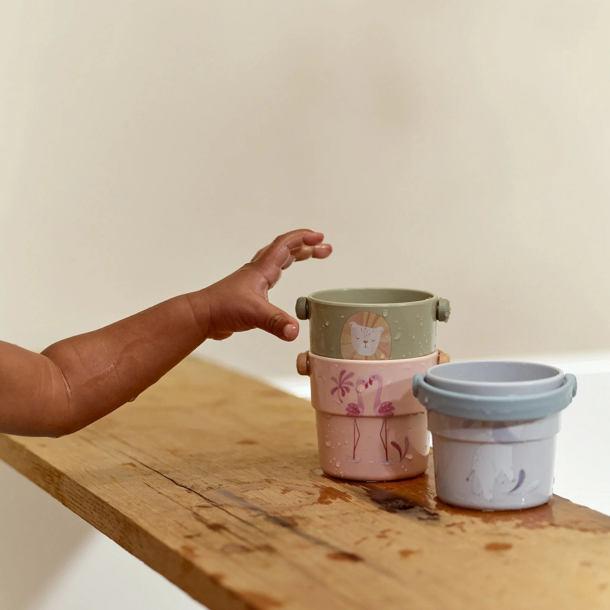 Lot de 4 gobelets de bain - Safari Friends