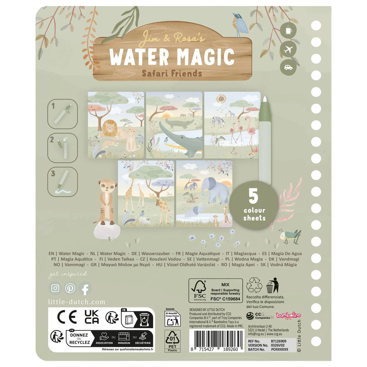 Livre de coloriage à l'eau - Rosa