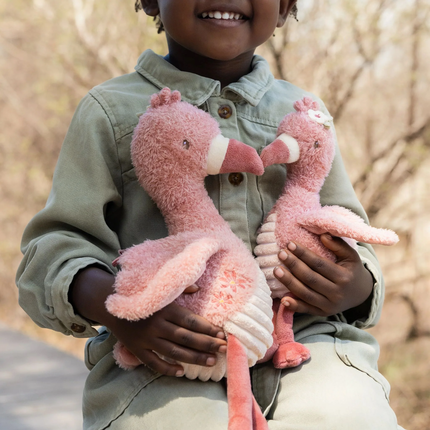 Peluche Flamant rose - Rose - 17 cm