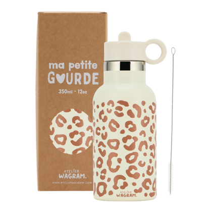Gourde 350ml Léopard crème