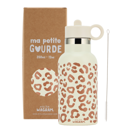 Gourde 350ml Léopard crème