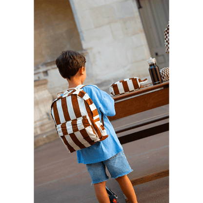 Sac à dos à rayures marron beige