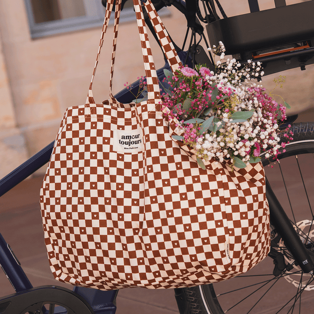 Sac Cabas XXL Damier coeur