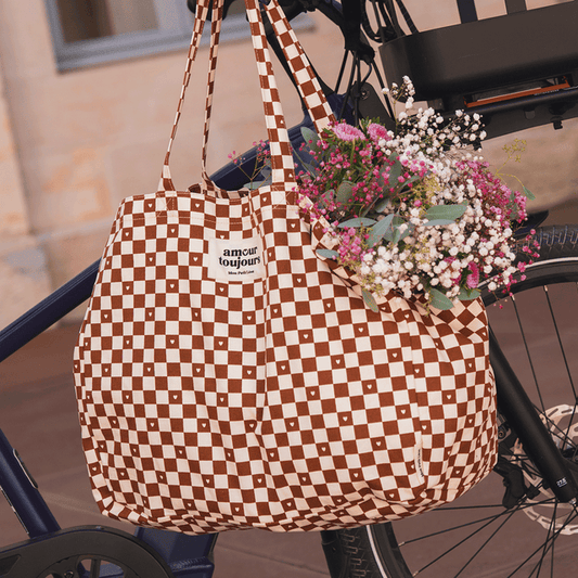 Sac Cabas XXL Damier coeur