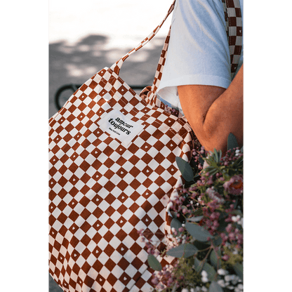 Sac Cabas XXL Damier coeur