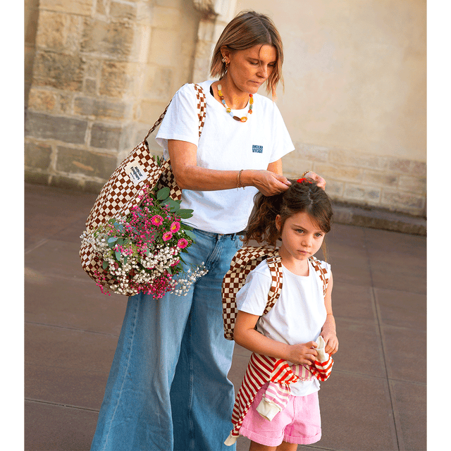 Sac Cabas XXL Damier coeur