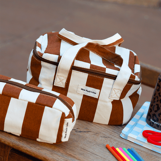 Lunch Bag isotherme - Rayures Marron Beige