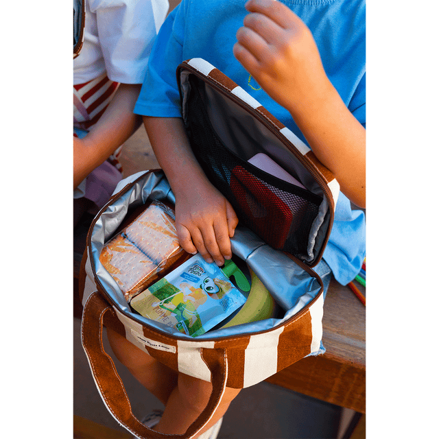 Lunch Bag isotherme - Rayures Marron Beige