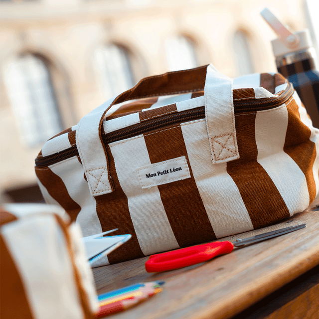 Lunch Bag isotherme - Rayures Marron Beige