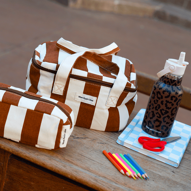Lunch Bag isotherme - Rayures Marron Beige