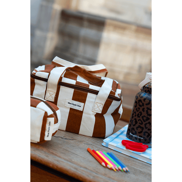 Lunch Bag isotherme - Rayures Marron Beige