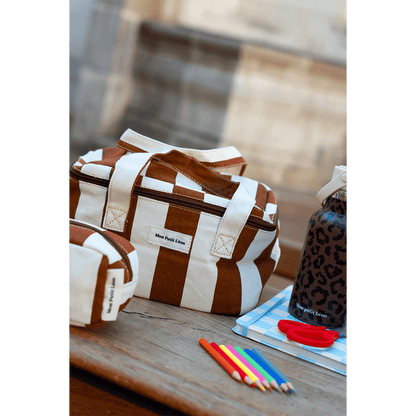 Lunch Bag isotherme - Rayures Marron Beige