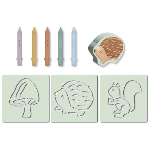Crayons de bain avec pochoirs – Forest Friends | Little Dutch