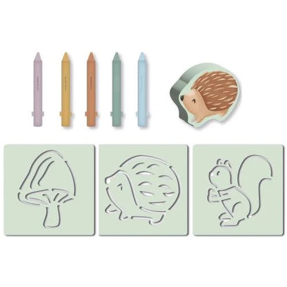 Crayons de bain avec pochoirs – Forest Friends | Little Dutch