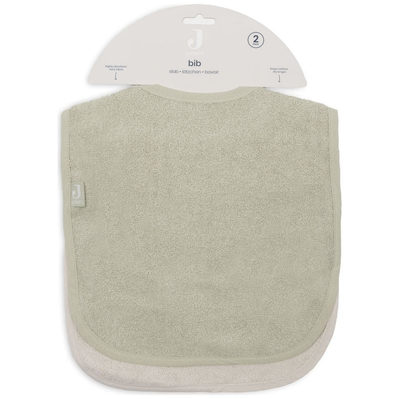 Lot de 2 bavoirs en éponge Soft Matcha-Sand