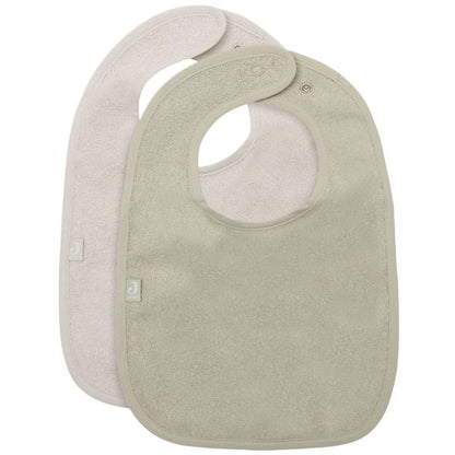 Lot de 2 bavoirs en éponge Soft Matcha-Sand