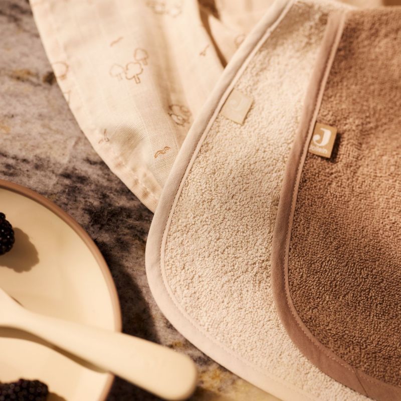 Lot de 2 bavoirs en éponge Sand-Milky Coffee